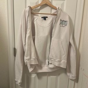Port Authority Concert White Zipper Jacket With Hoodie